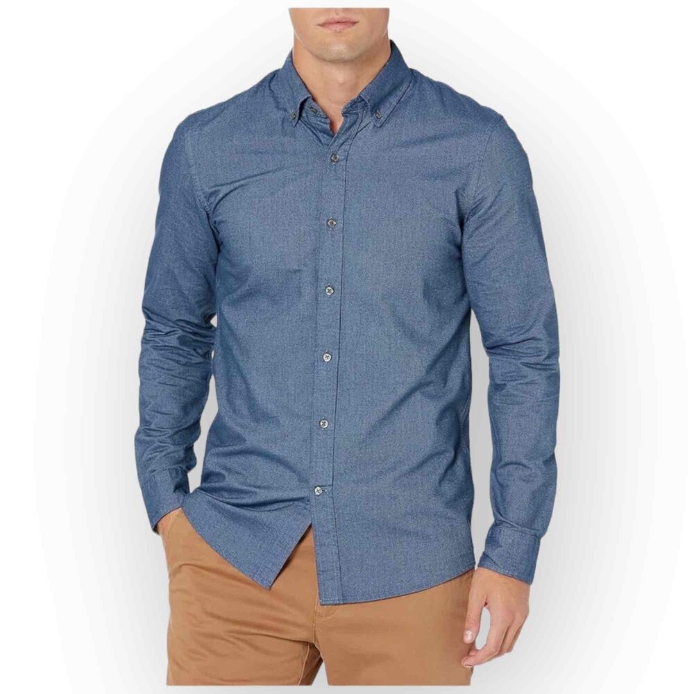 19x34/35 Kirkland Signature Traditional Fit Non-Iron Long Sleeve Dress Shirt 627
